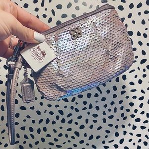 Coach Wristlet Audrey Sequin  NWT